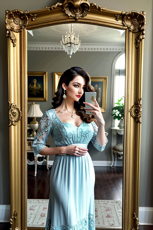 mirror photo pose girl simple